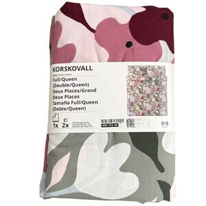 IKEA KORSKOVALL Multicolor Floral Pattern Full/Queen Duvet Cover & Pillowcases